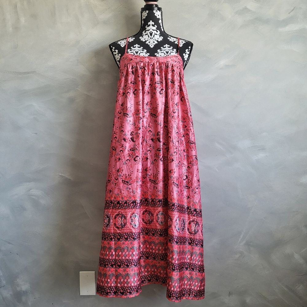 STITCHDROP Bali Floral Sleeveless Midi Yoke Dress Size M NWT
